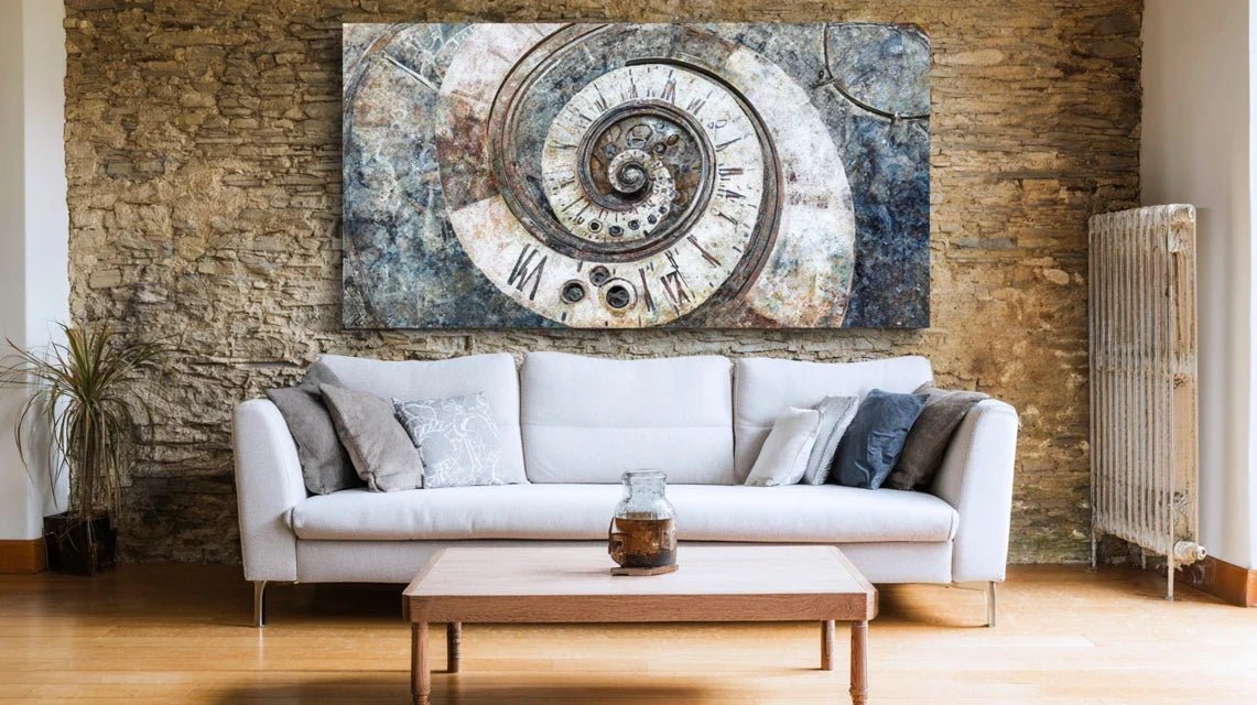 Le temps comme thème central d’un tableau mural