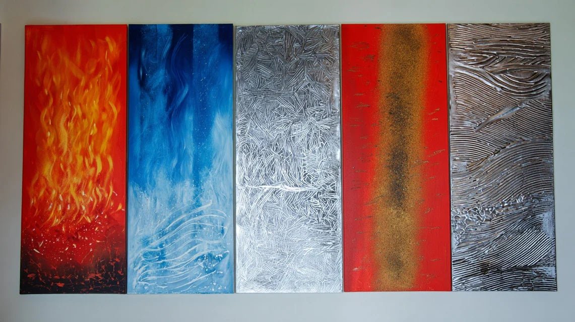 Les 5 éléments représentés dans les tableaux muraux