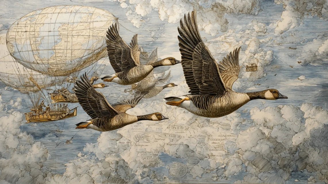 Les bernaches dans l'art migratoire : voyageurs ailés
