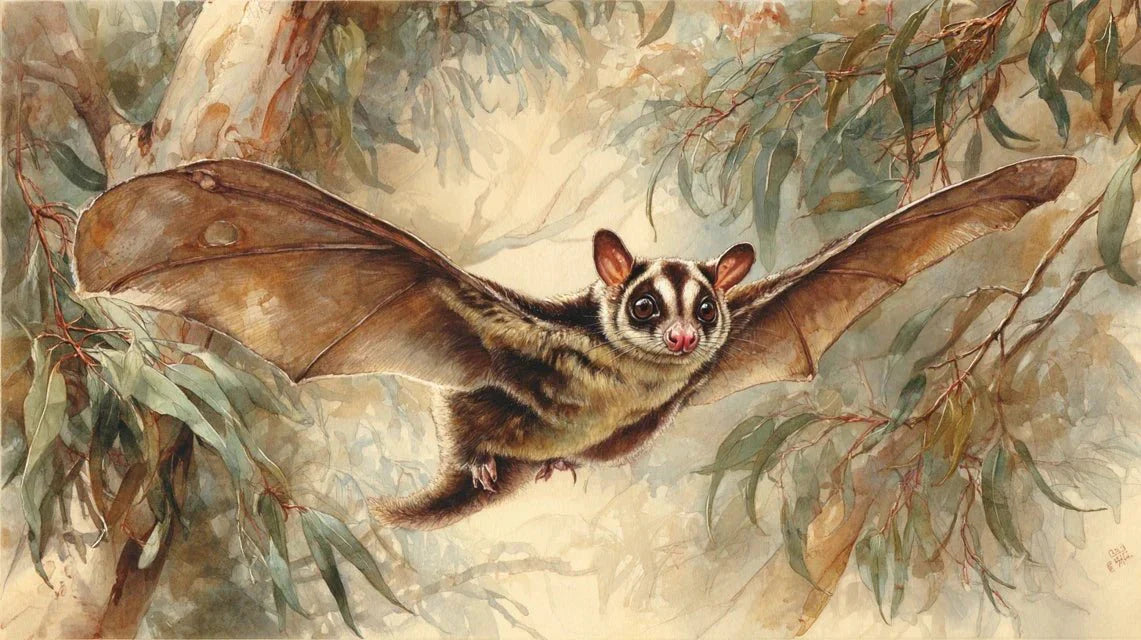 Les gliders dans l'art australien : écureuils volants