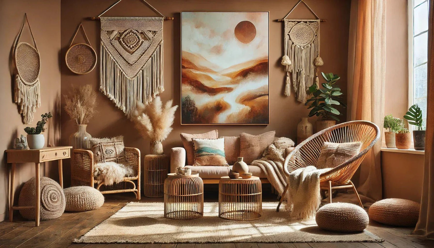 Les meilleures façons d'accorder un tableau paysage abstrait avec une décoration bohème