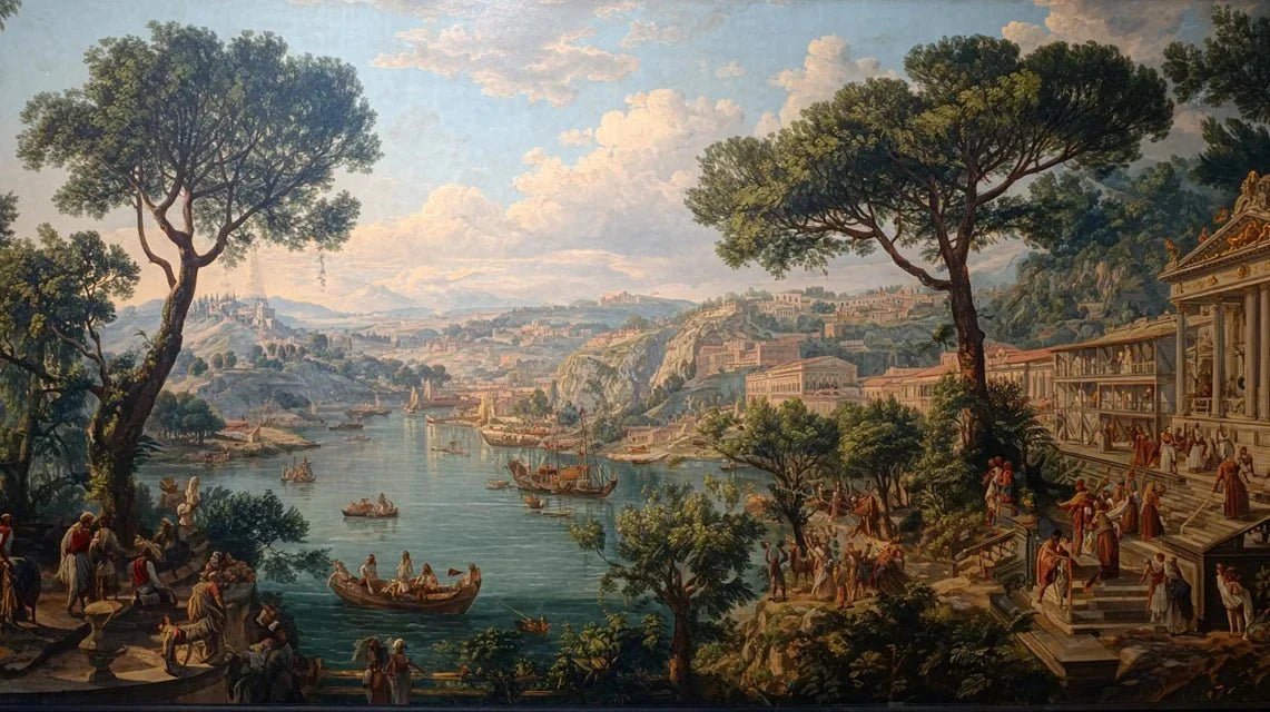 Les papiers peints panoramiques français (1800-1860) : quand les paysages exotiques transformaient les murs bourgeois en voyages immobiles