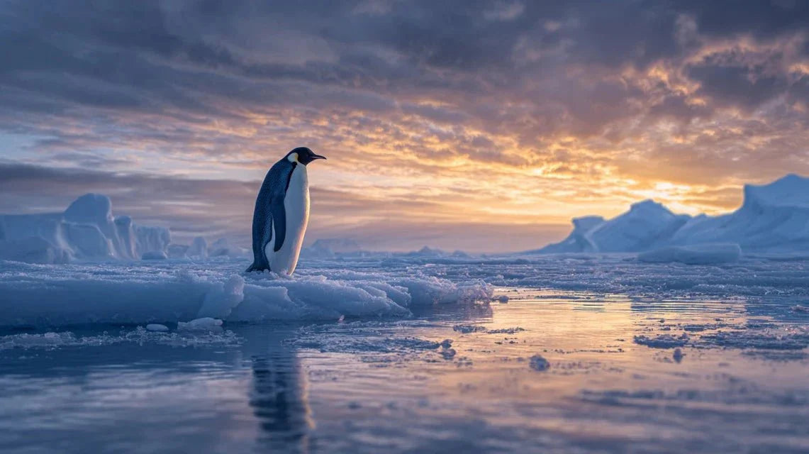 Les pingouins dans l'art polaire : témoins du réchauffement climatique