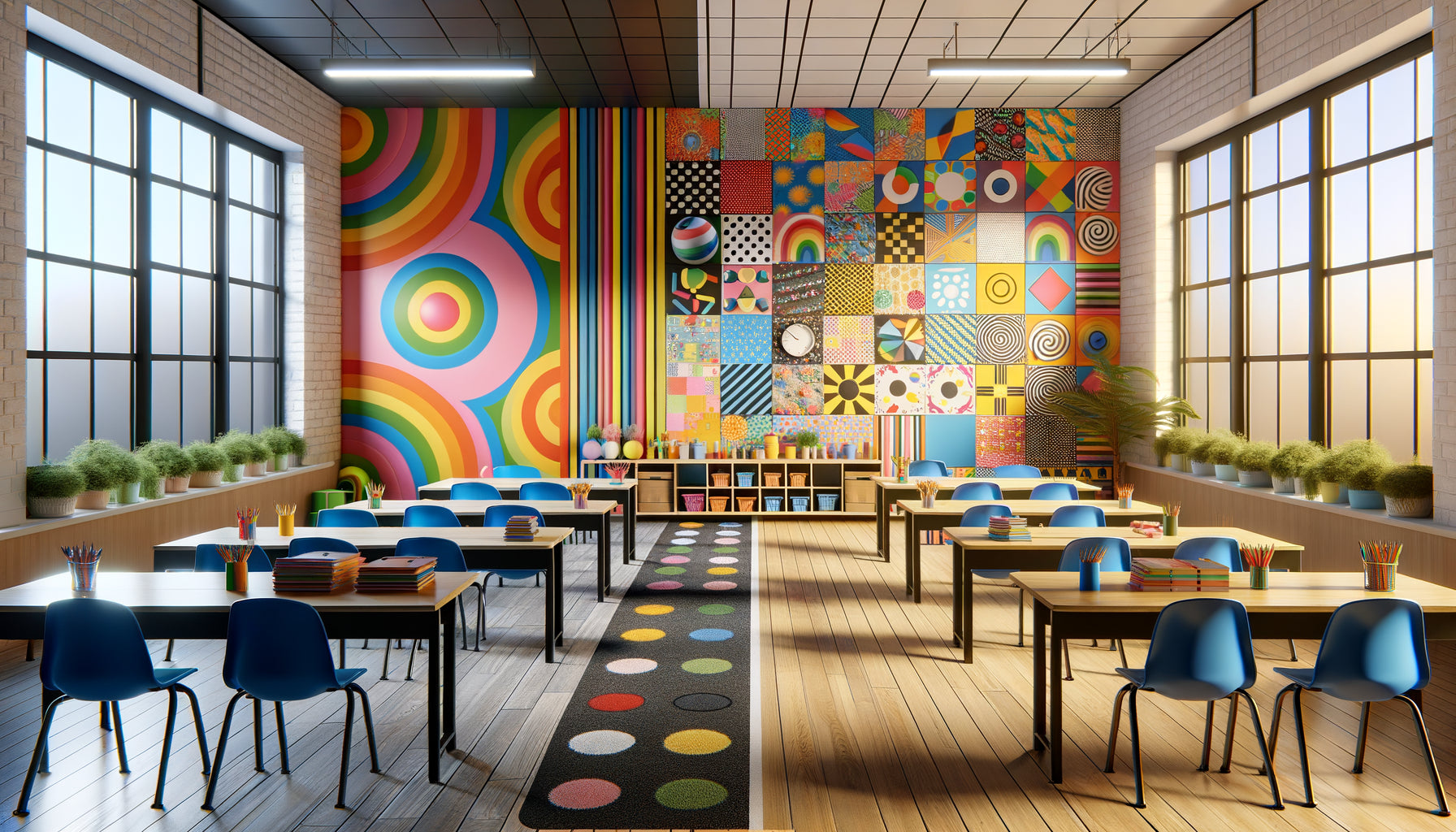 Comparaison de motifs décoratifs en classe : patterns chaotiques versus motifs apaisants pour jeunes élèves