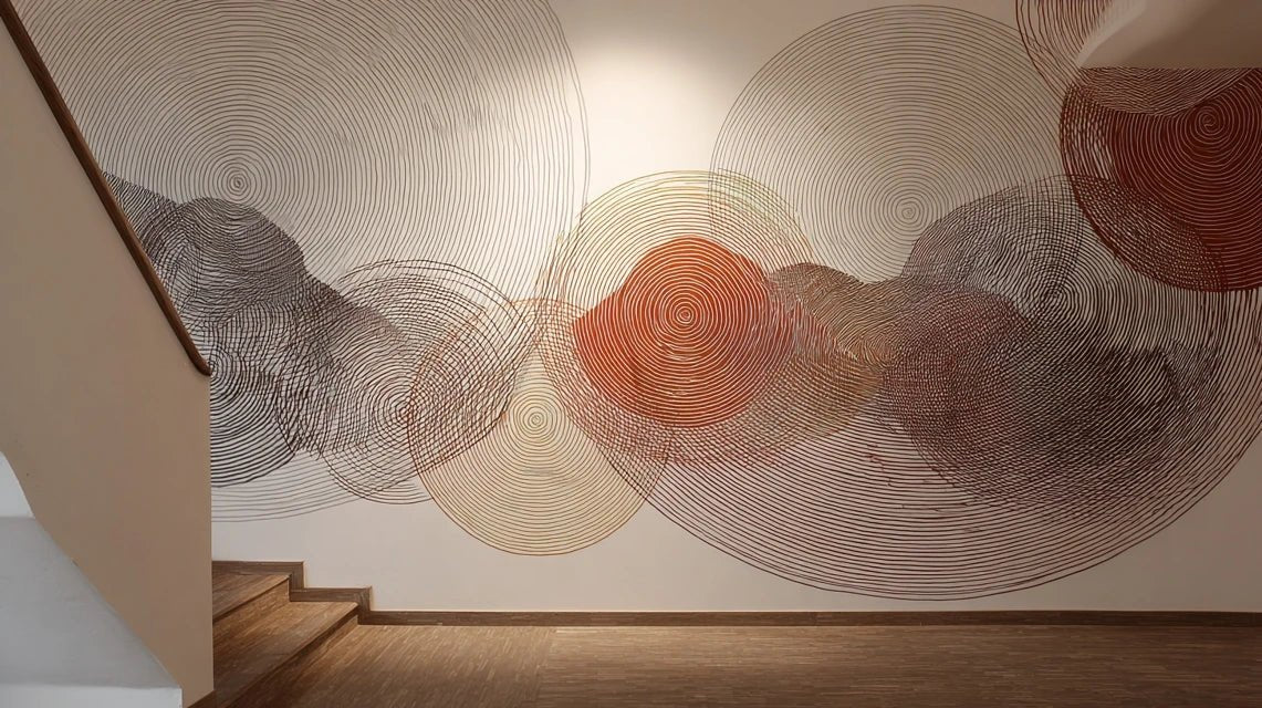 Motifs d'orbites et trajectoires dans le design graphique mural