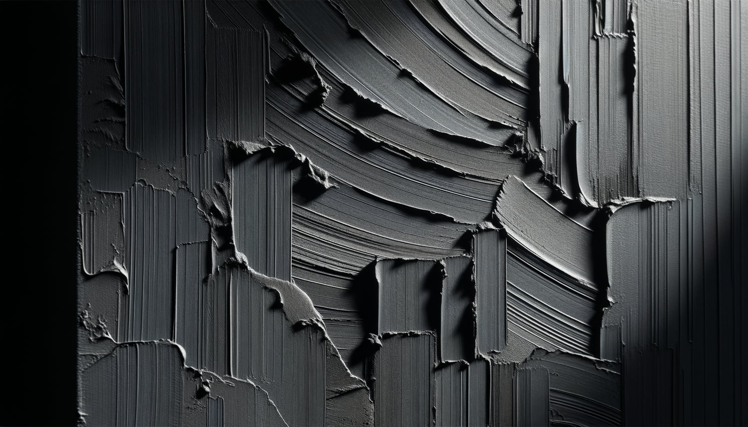 Œuvre monochrome contemporaine grise avec textures subtiles et variations de nuances créant profondeur visuelle