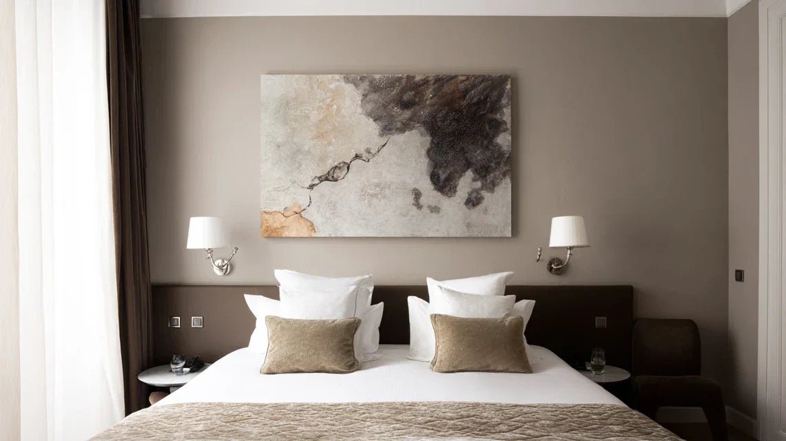 OĂą et comment placer un tableau au-dessus du lit comme dans un palace