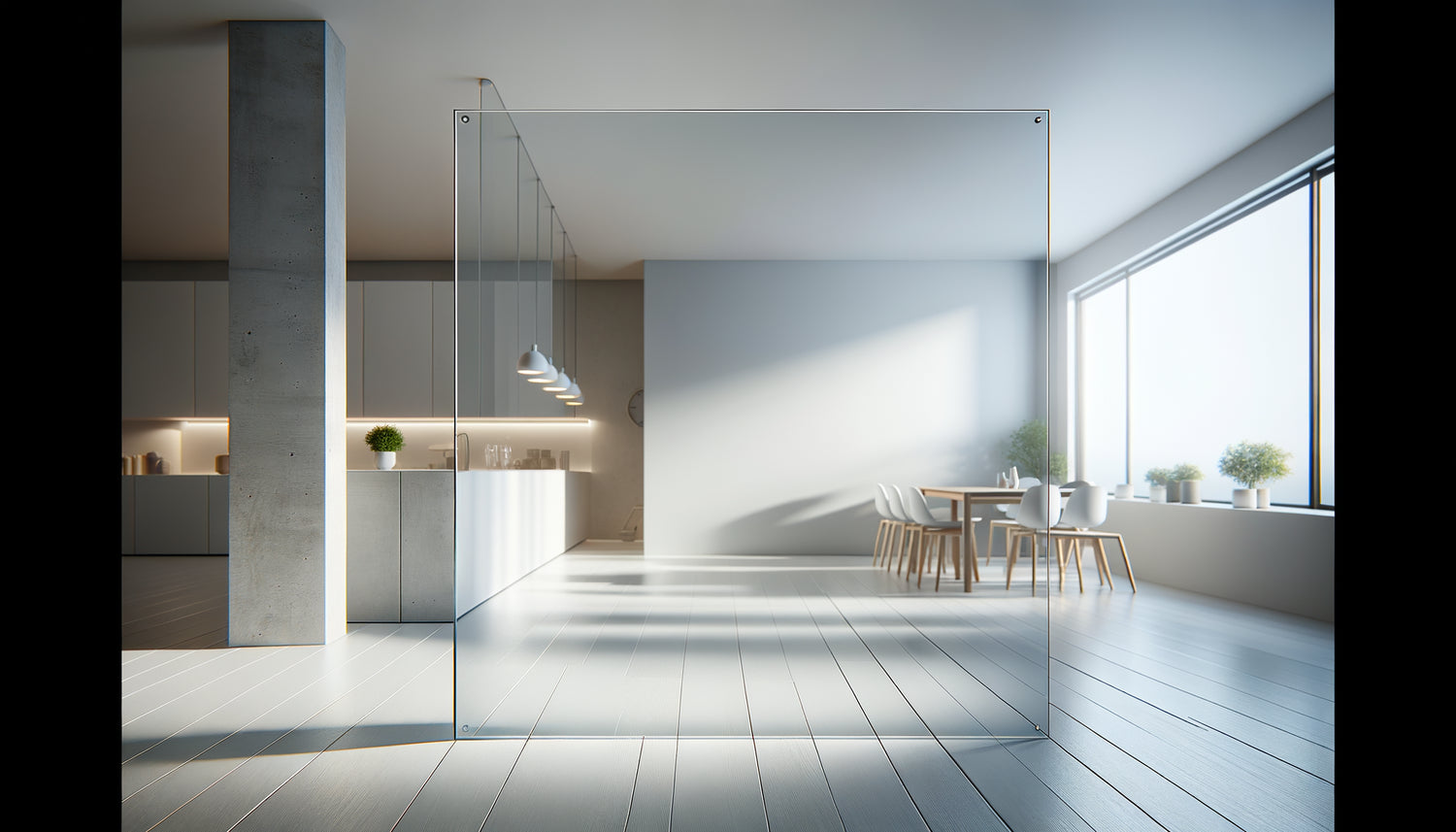 Panneau plexiglas épais 8-10mm parfaitement rigide monté en décoration murale sans flexion ni gondolement