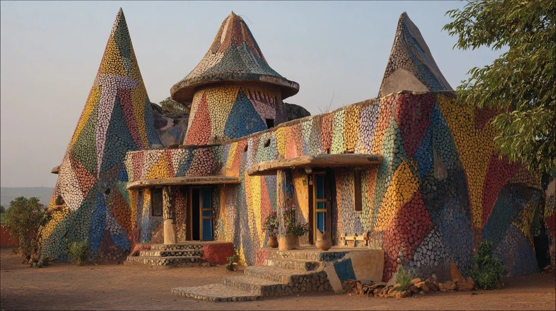 Peintures murales des cases Mousgoum : architecture conique camerounaise