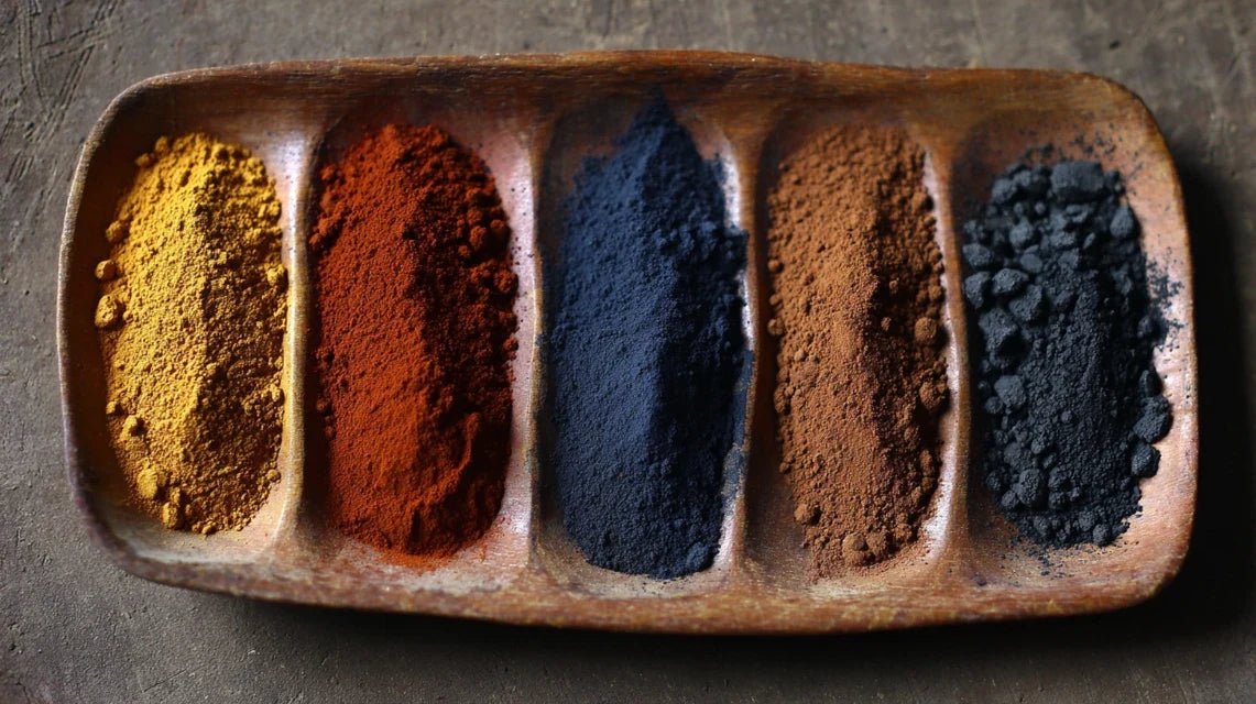 Pigments naturels africains : ocre, indigo et charbon en décoration