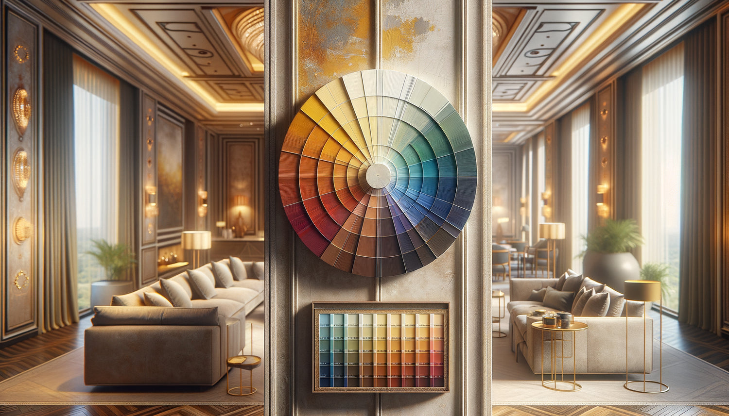 Comparaison visuelle de pigments organiques et minéraux sur mur d'hôtel, démonstration de durabilité et rendu colorimétrique