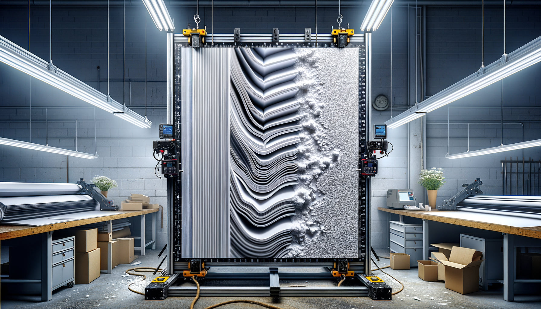 Comparaison de panneaux en polystyrène extrudé : affaissement versus installation verticale parfaite selon la densité du matériau