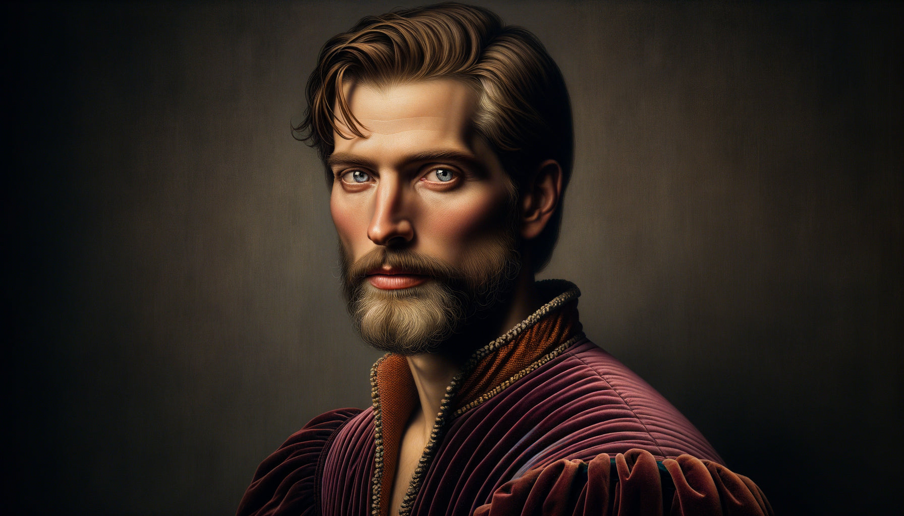 Portrait Renaissance flamand de trois-quarts dans le style de Van Eyck, technique révolutionnaire du 15ème siècle