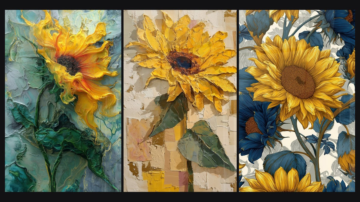 Mosaic of three paintings