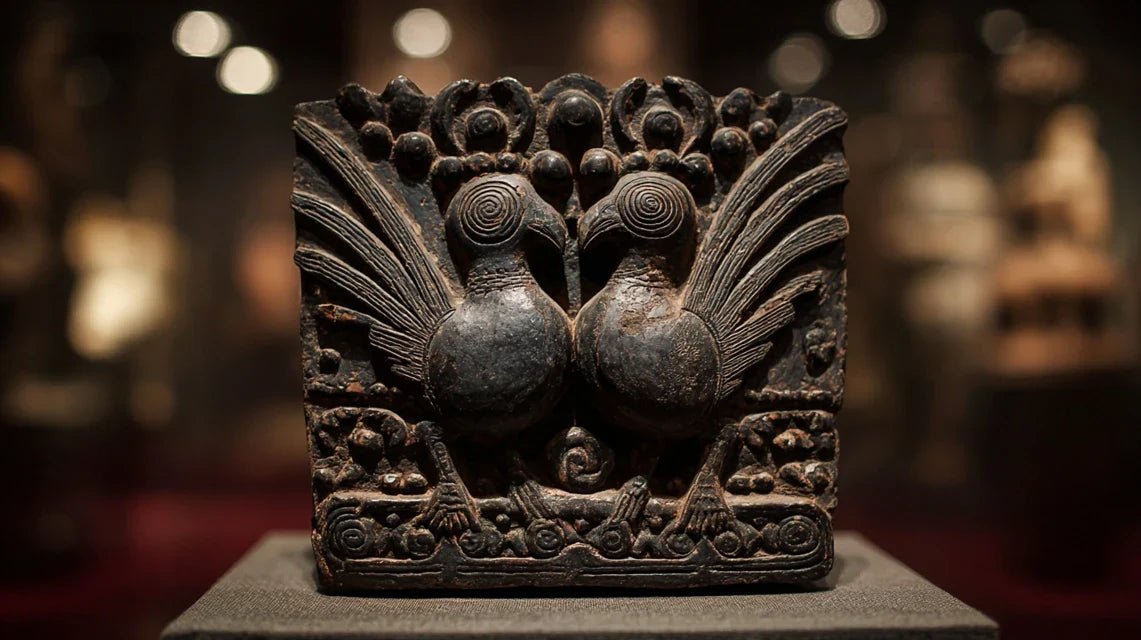 Que représente le double oiseau dans les bronzes du Bénin ?