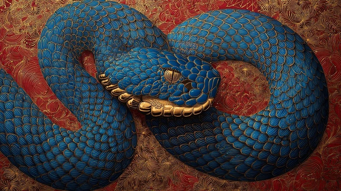 Que représente le serpent bicéphale dans l'art vodoun ?