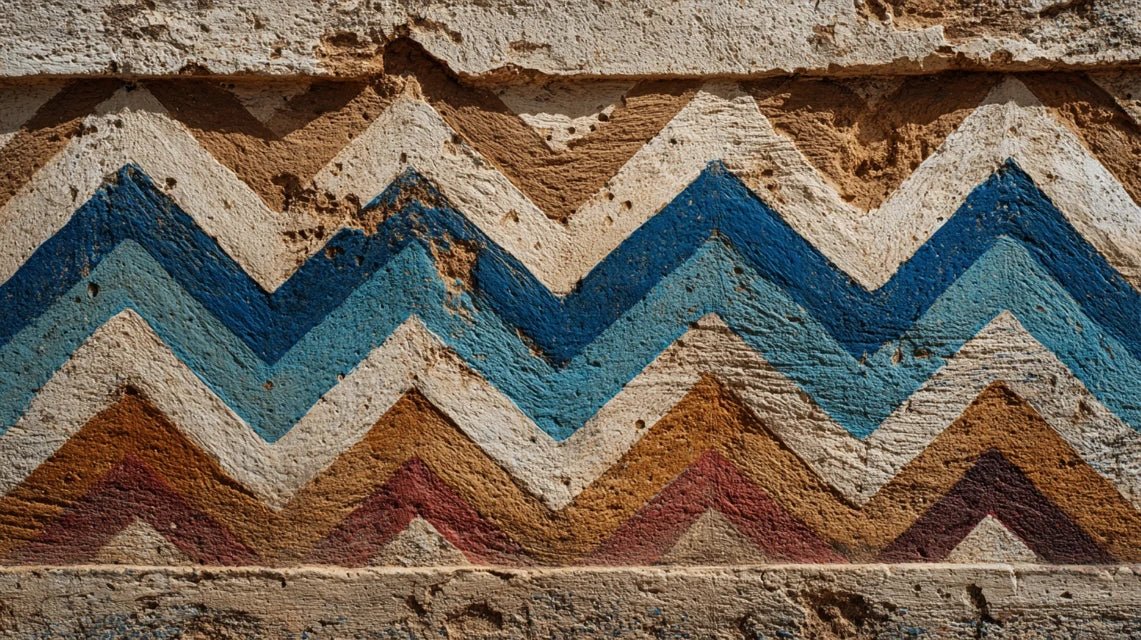 Que signifient les motifs zigzag dans l'art mural Ndébélé ?