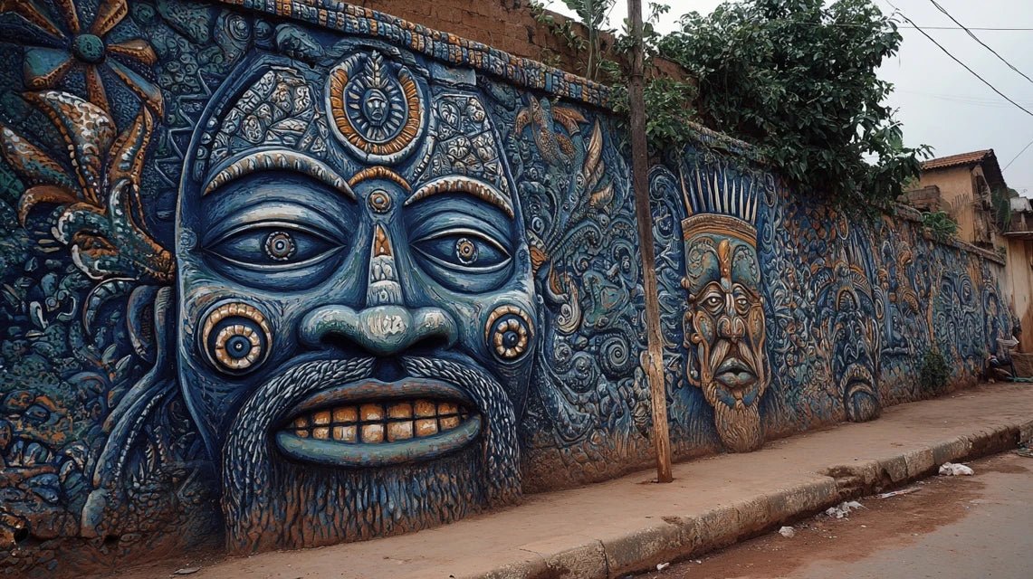 Que sont les symboles Bamoun du Cameroun en art mural ?