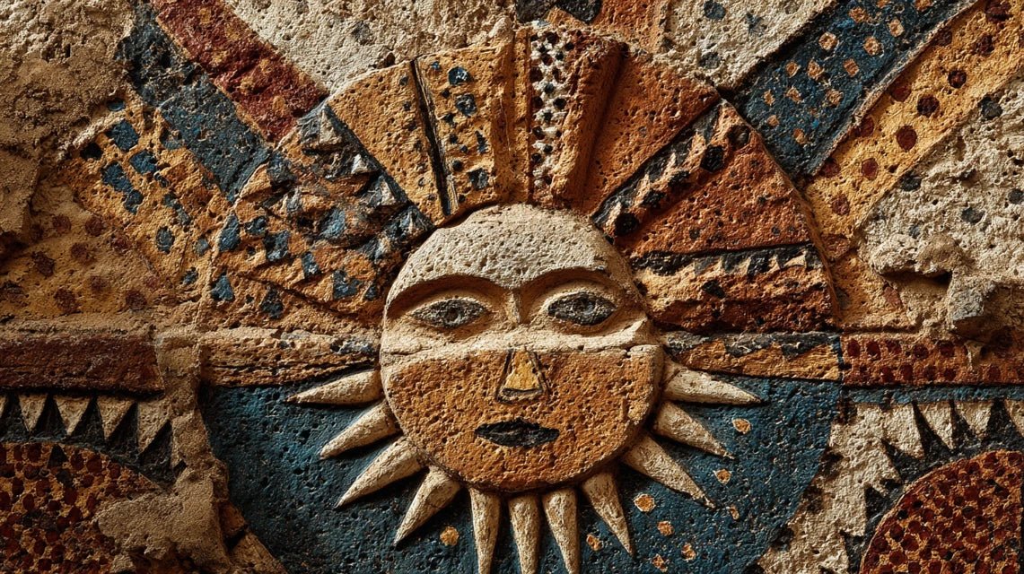 Que symbolisent les motifs solaires dans l'art saharien mural ?