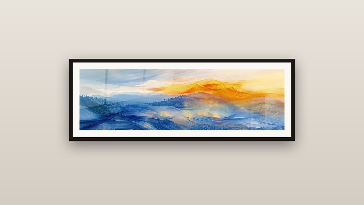 Quadro incorniciato su una parete: Meditazione Infinita Blu