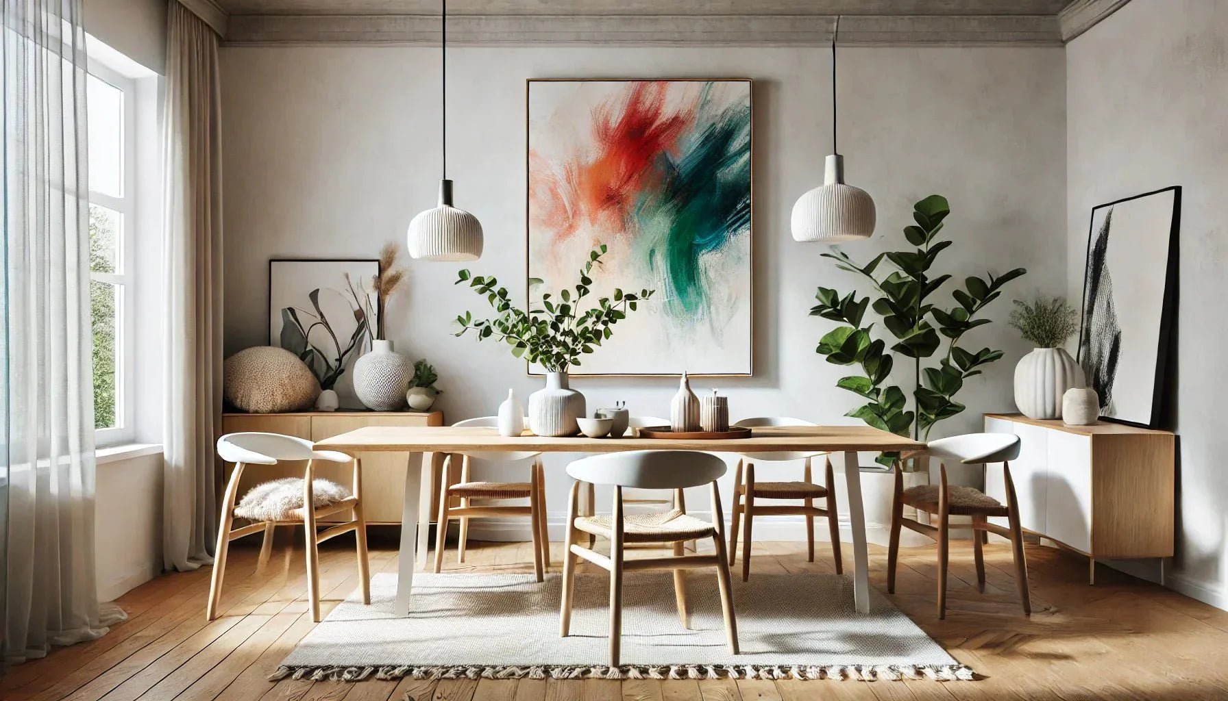 Quelle est la meilleure façon de choisir un tableau abstrait coloré pour une salle à manger scandinave épurée ?