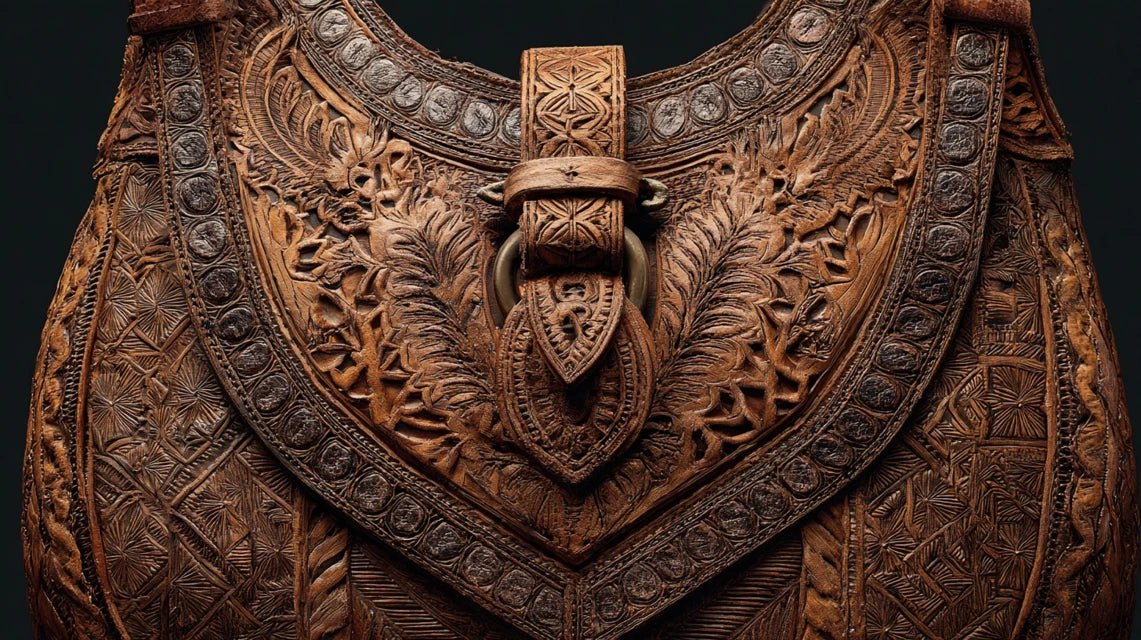 Quelle est l'origine des motifs Fulani en cuir repoussé ?