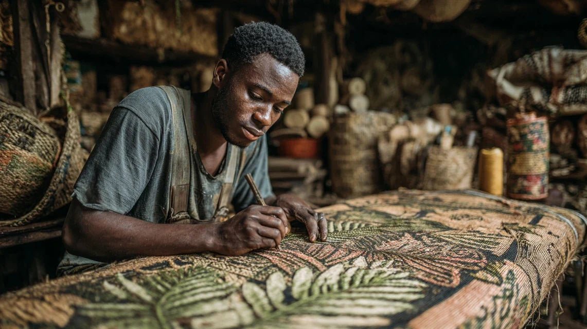 Quelle est l'origine des textiles Raffia du Congo ?