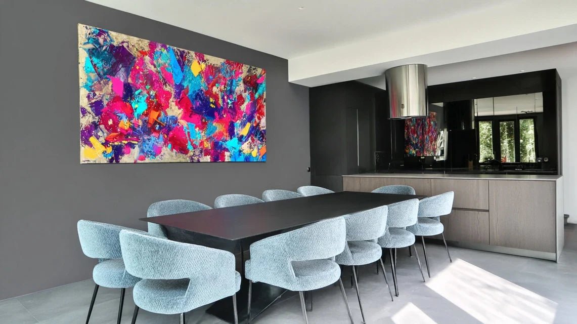 Réveiller un intérieur neutre avec un tableau ultra coloré