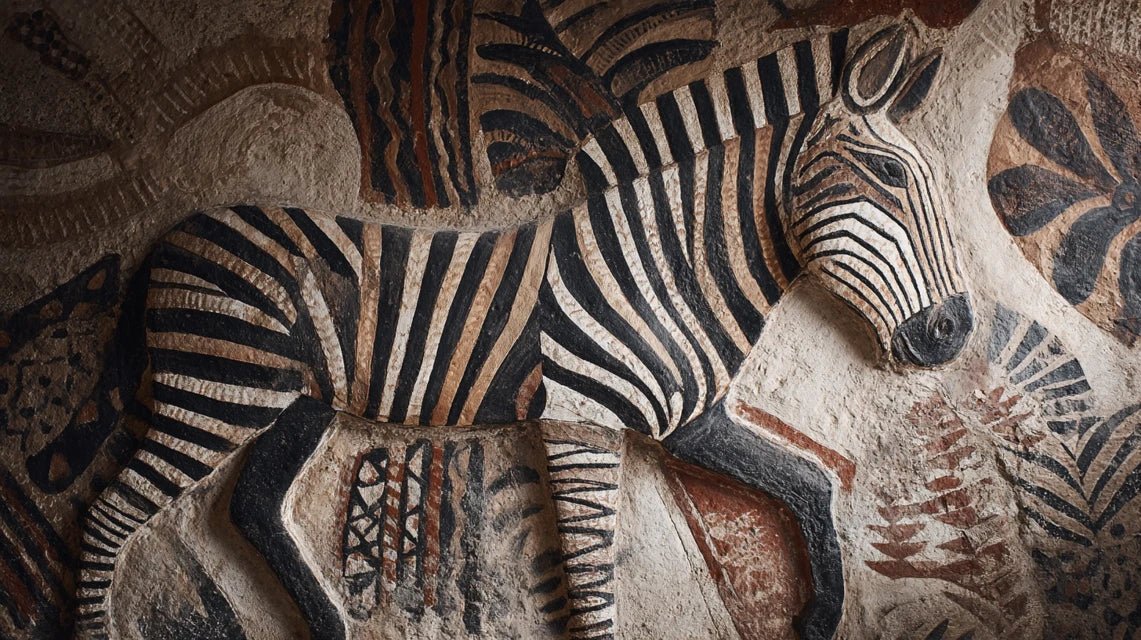 Symbolique des rayures du zèbre dans l'art mural d'Afrique australe