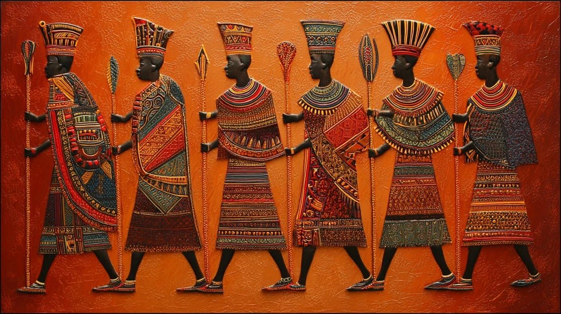 Symbolique des regalia africains en tableaux décoratifs muraux