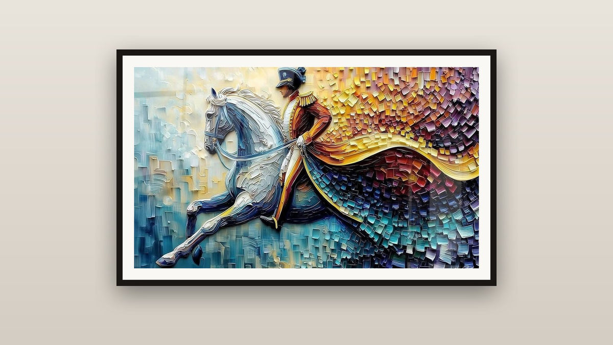 Framed painting on a wall