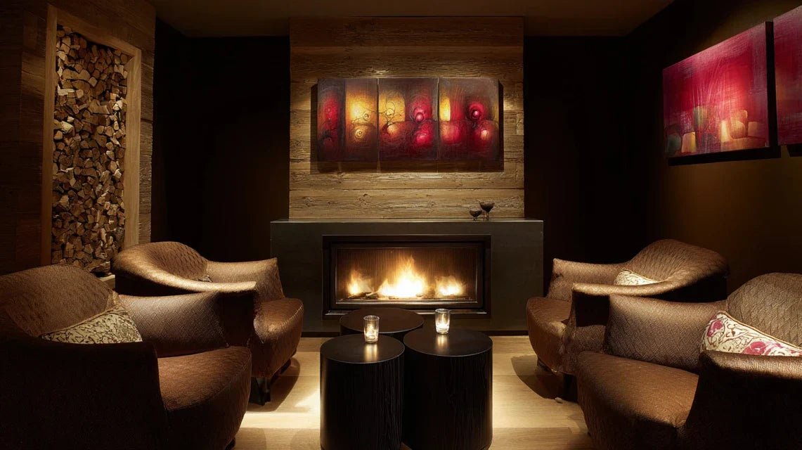 Tableaux hivernaux : ambiance cosy, bois, teintes chaudes