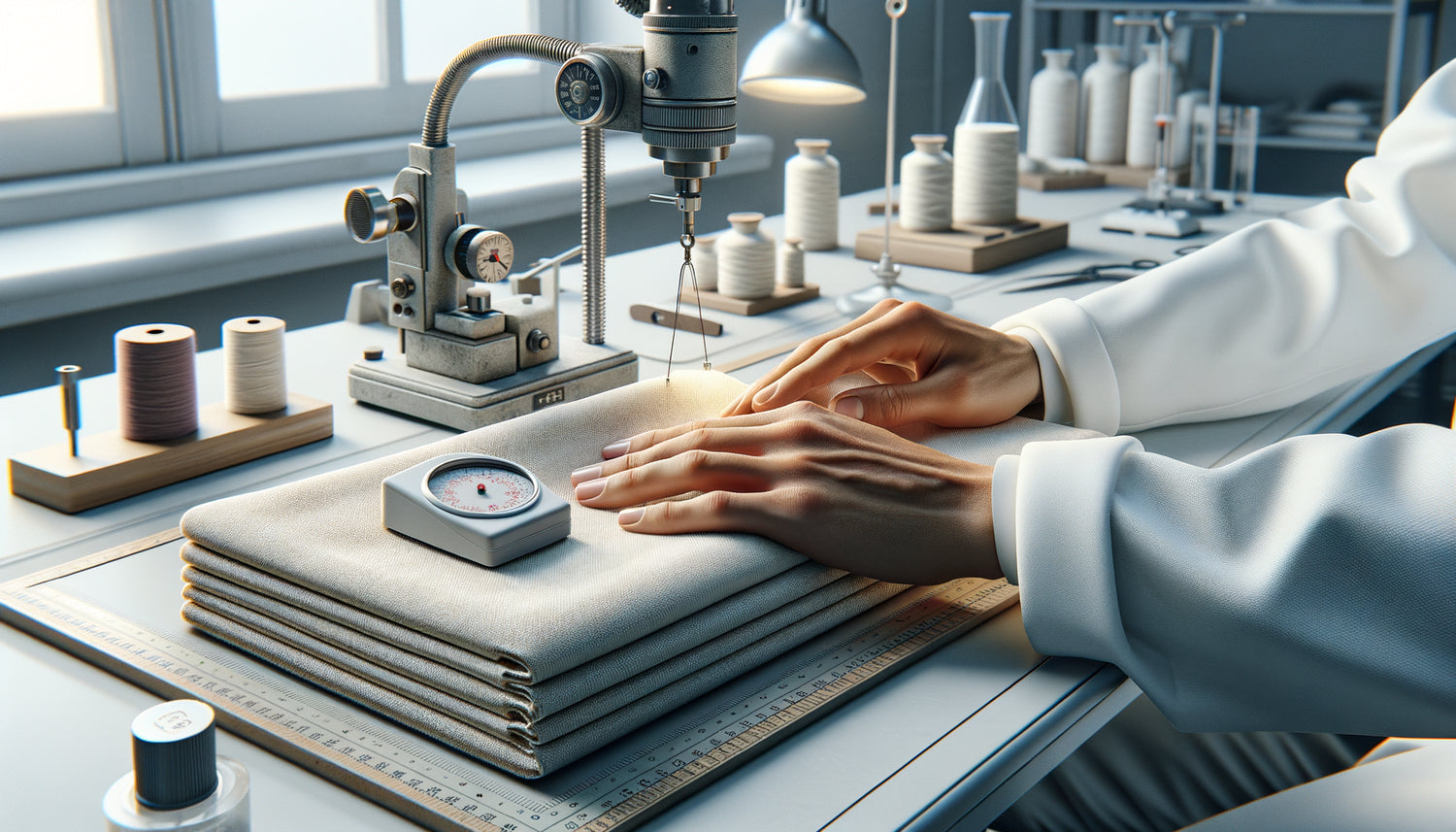 Laboratoire professionnel de test de stabilité dimensionnelle textile pour œuvres fashion avec instruments de précision