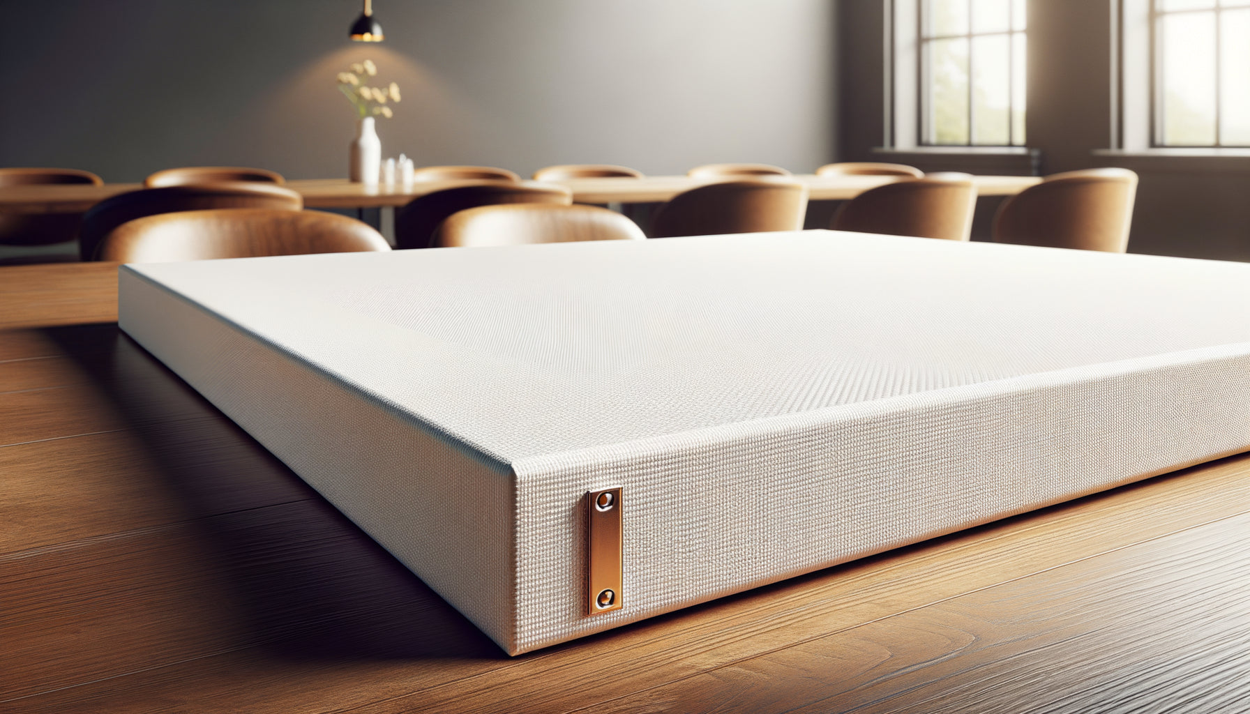 Toile canvas 350g/m² tendue professionnellement, texture tissée haute qualité pour décoration restaurant premium