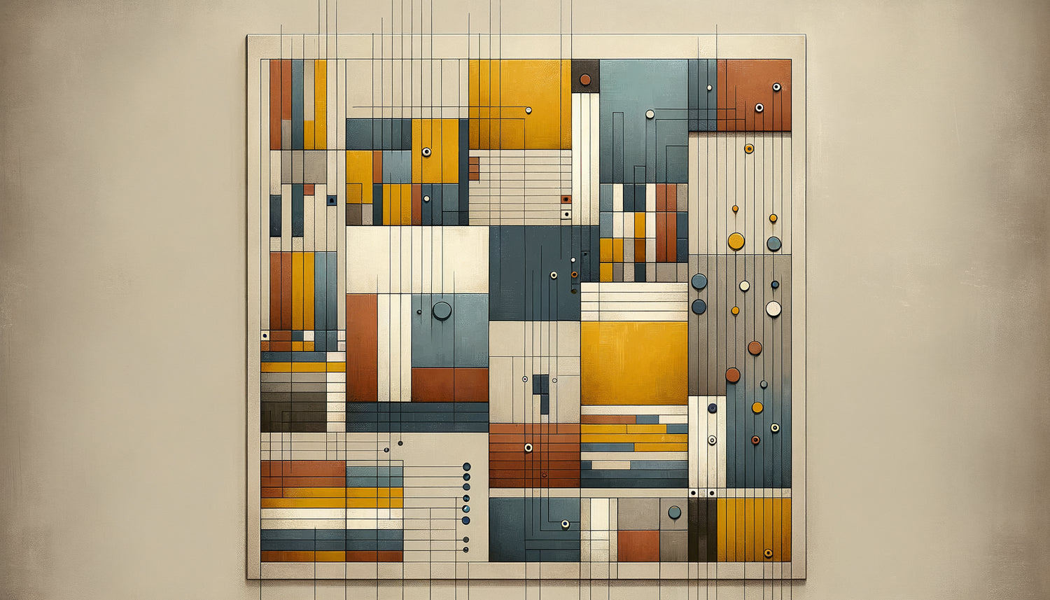 Peinture abstraite géométrique de Torsten Renqvist transposant harmoniques musicales en proportions colorées, abstraction suédoise années 1960