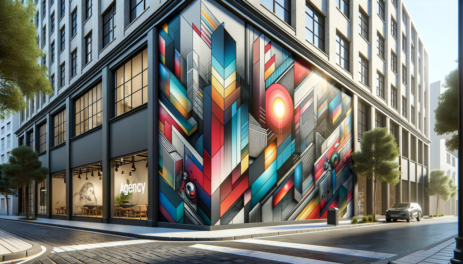 Mur décoré d'agence urbaine protégé par un traitement de surface anti-graffiti transparent et brillant