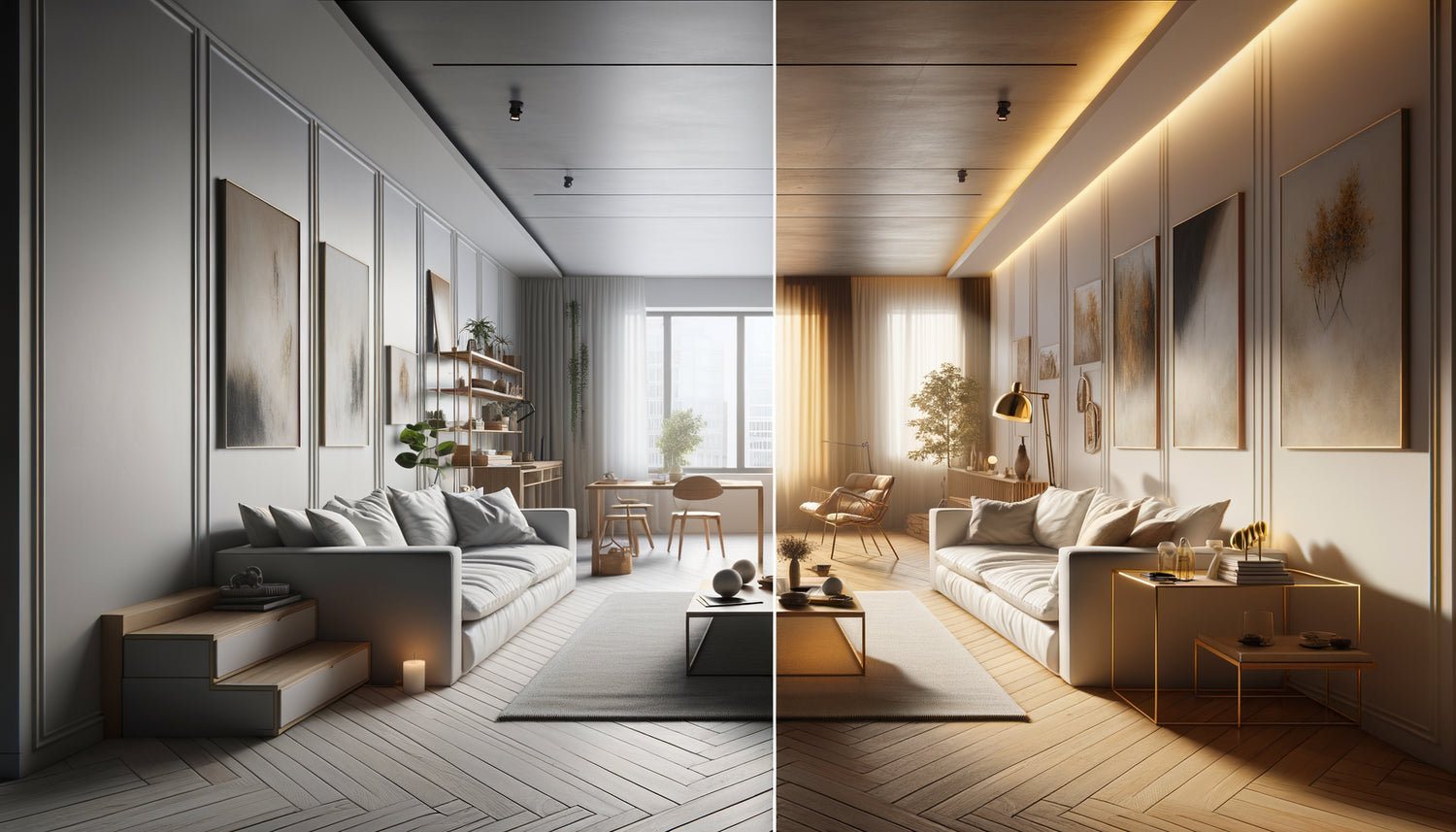 Transformation d'appartement impersonnel en chez-soi chaleureux grâce à des tableaux personnalisés sur les murs