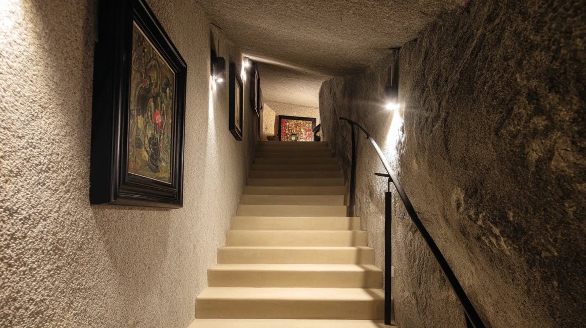 Un tableau dans la montée d’escalier vers la cave ?