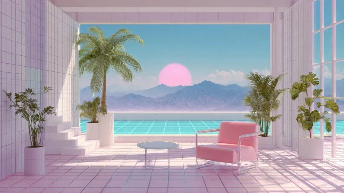 Vaporwave et espace : l'aesthetic rétro-futuriste en décoration