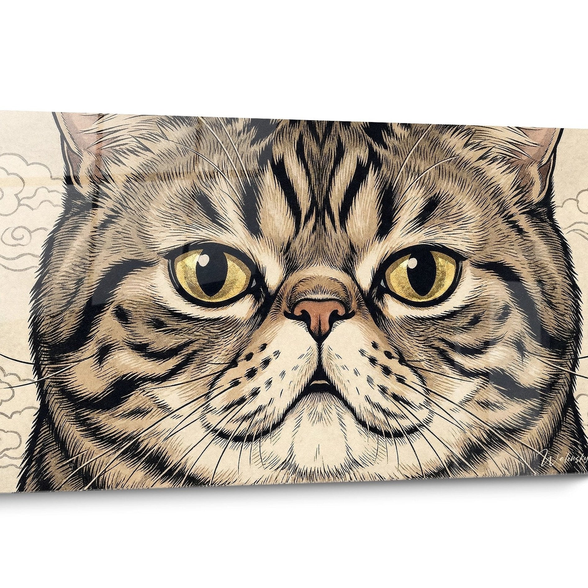 Tableau chat Exotic Shorthair Doré