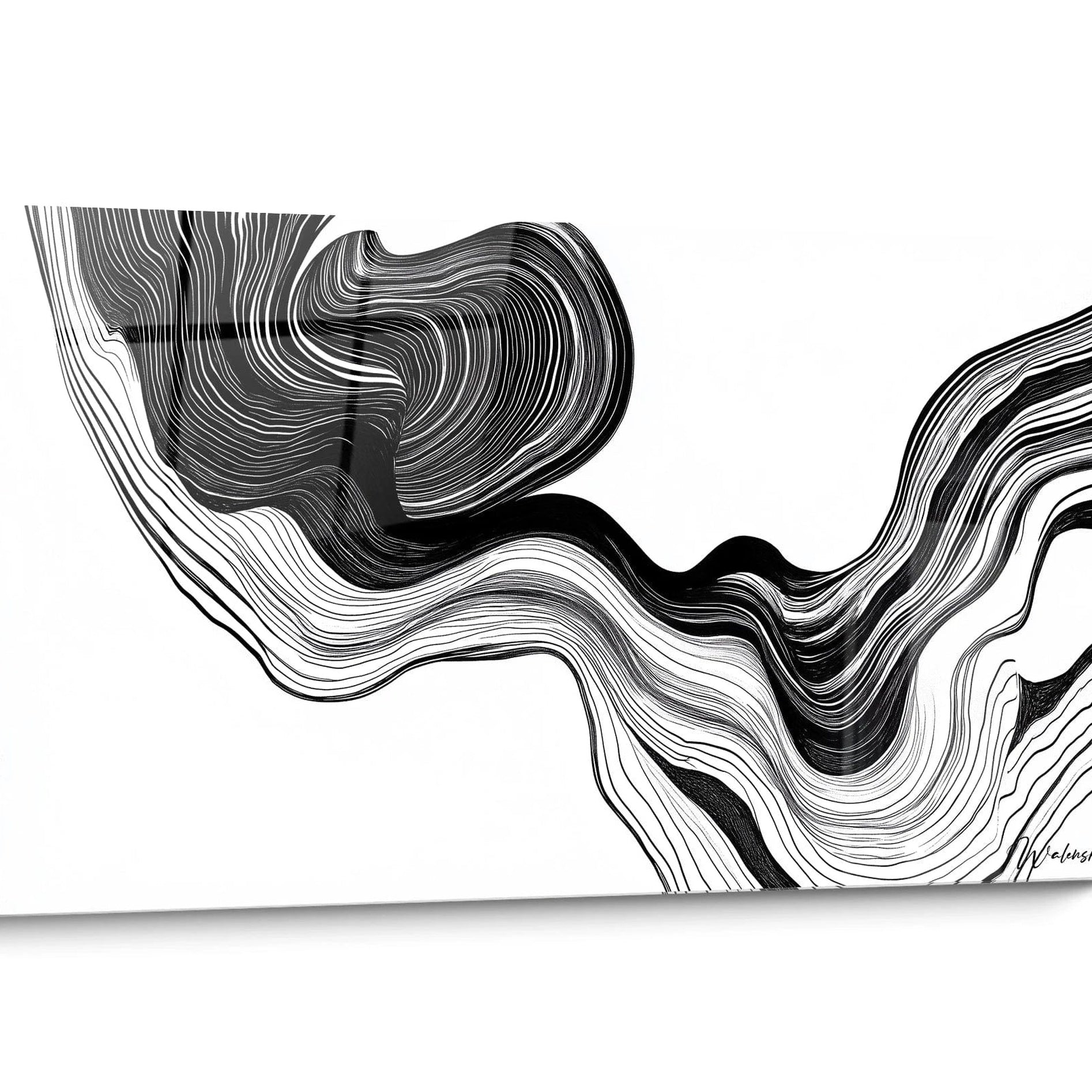Tableau Rayures noir et blanc Minimaliste