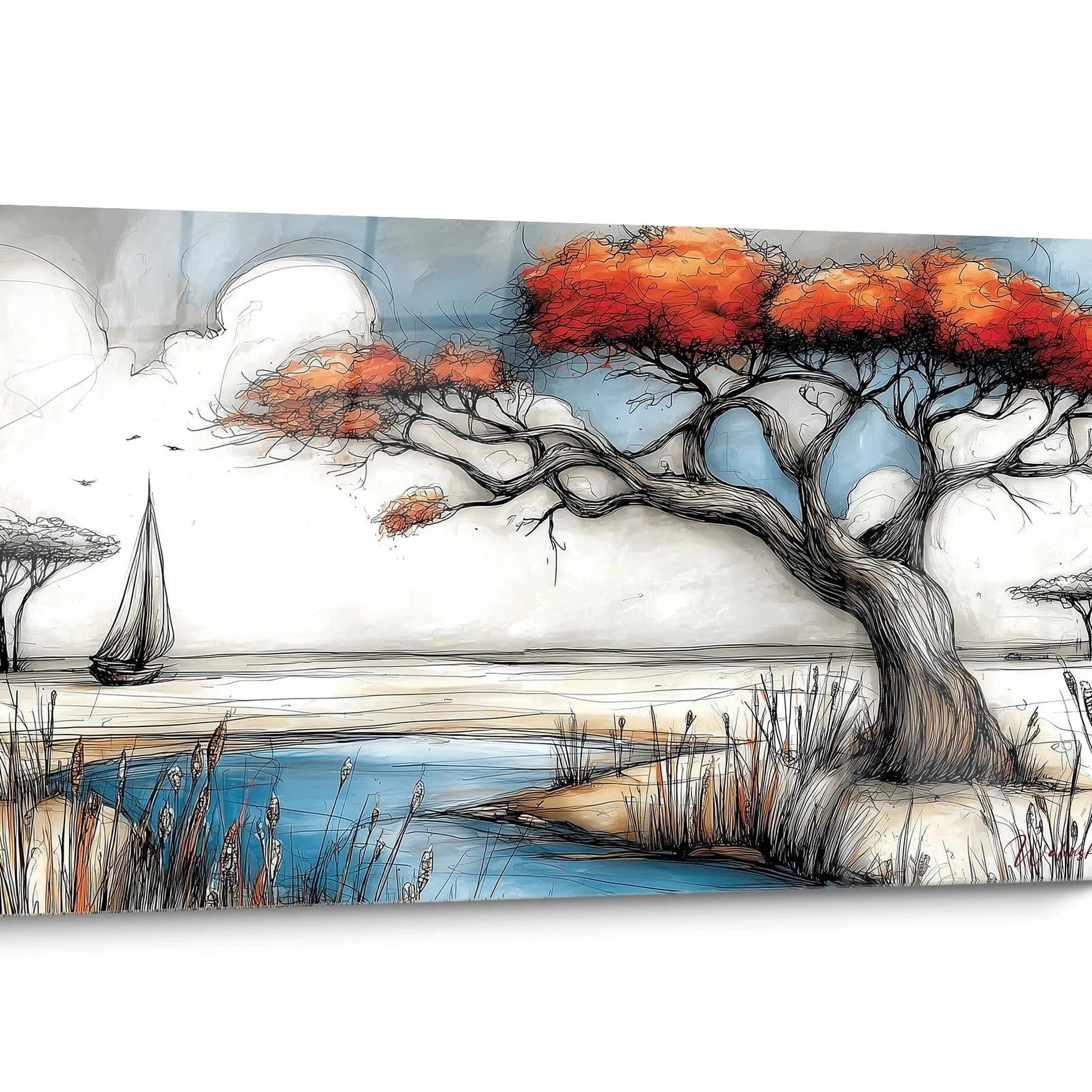 Tableau Paysages africains Turquoise