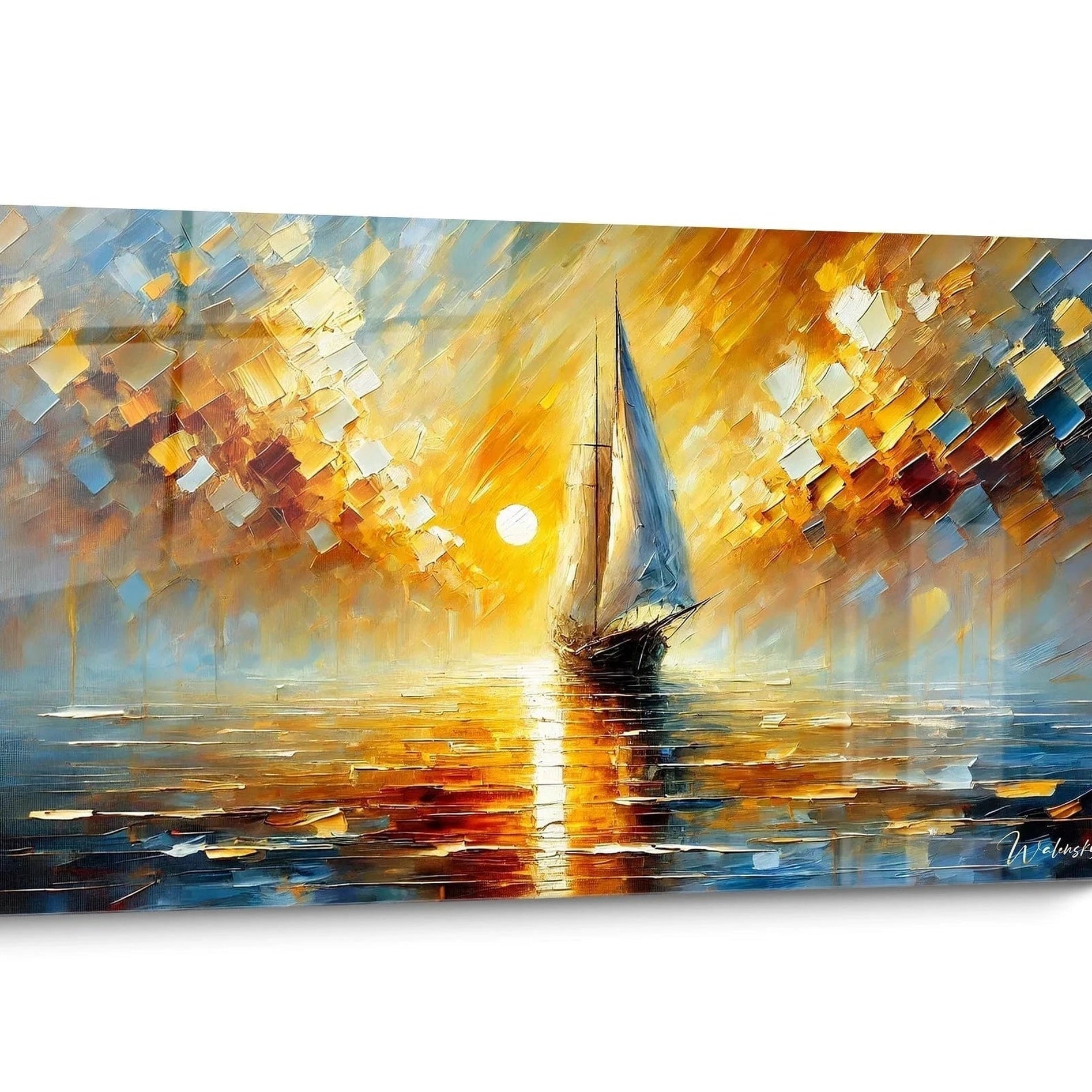 Tableau Bateaux & Voiliers Coucher Soleil