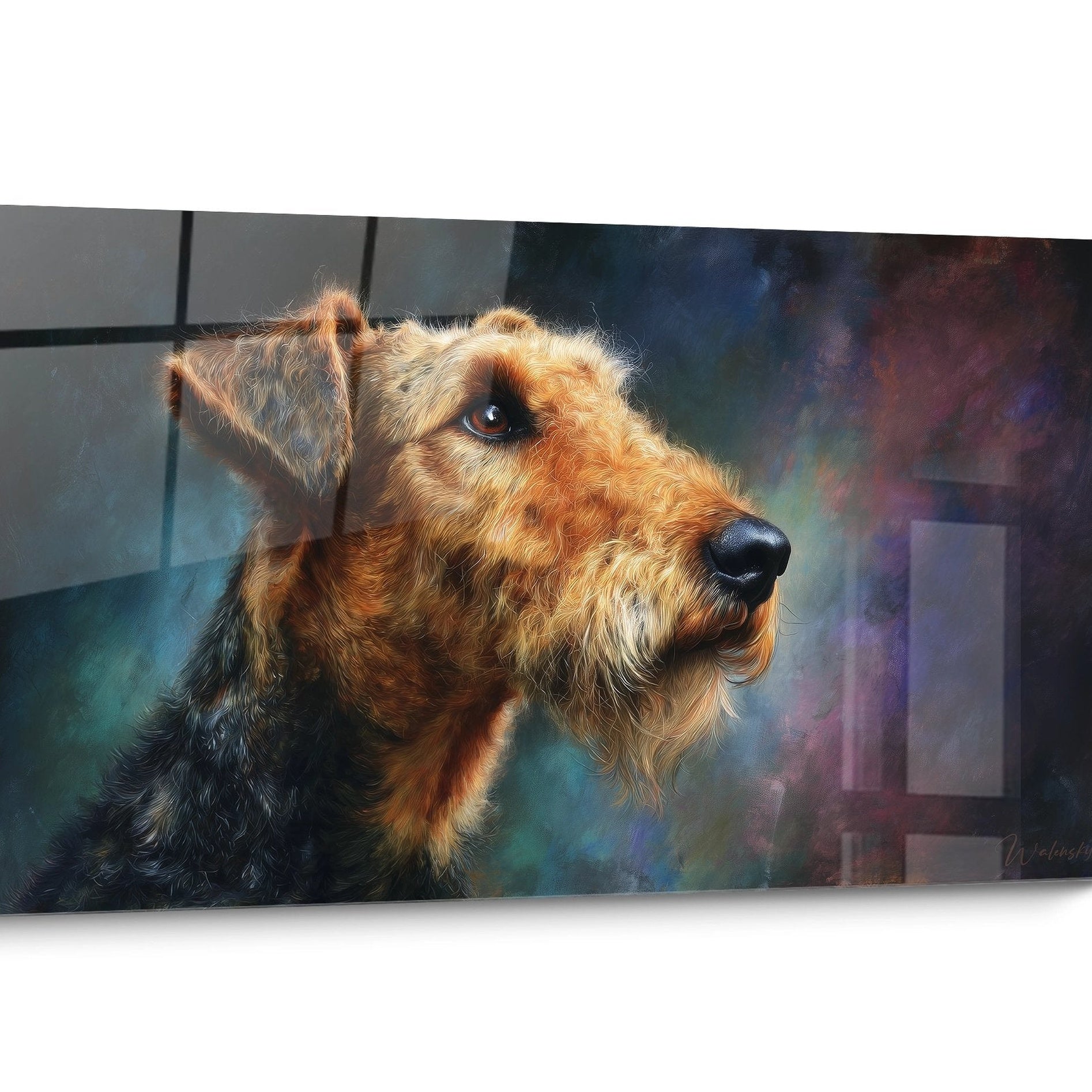Tableau chien Airedale Terrier Portrait