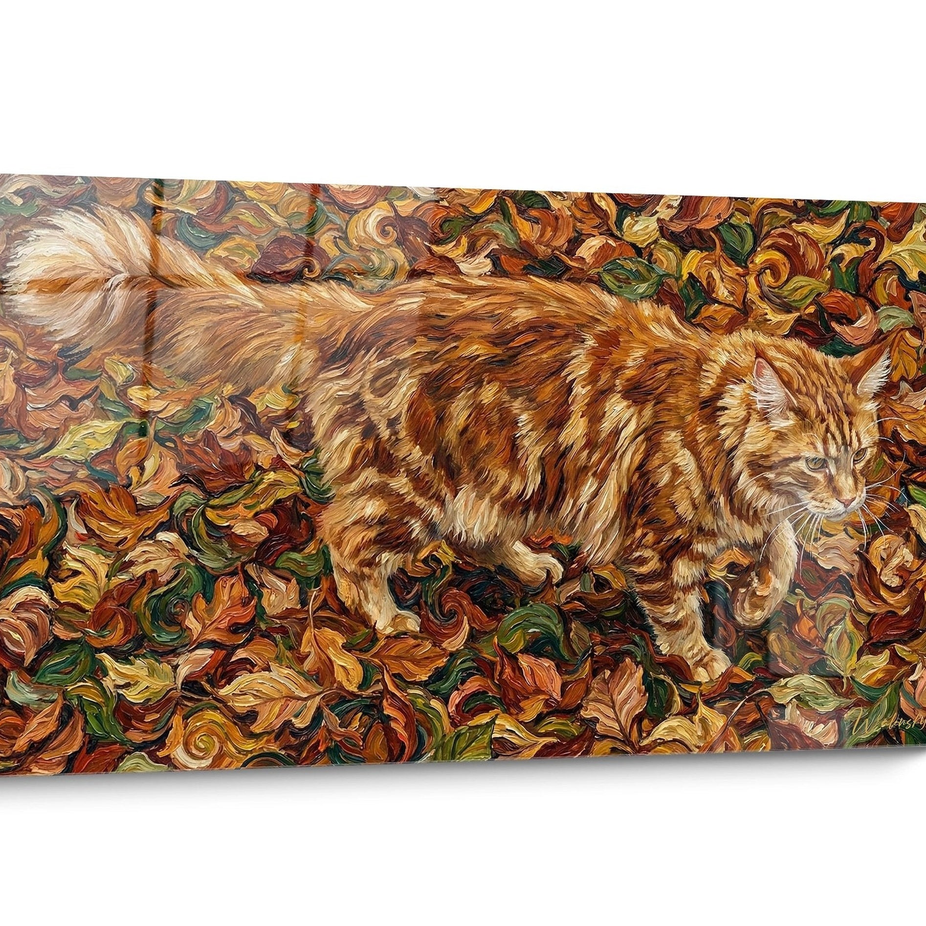 Tableau chat Maine Coon Automne