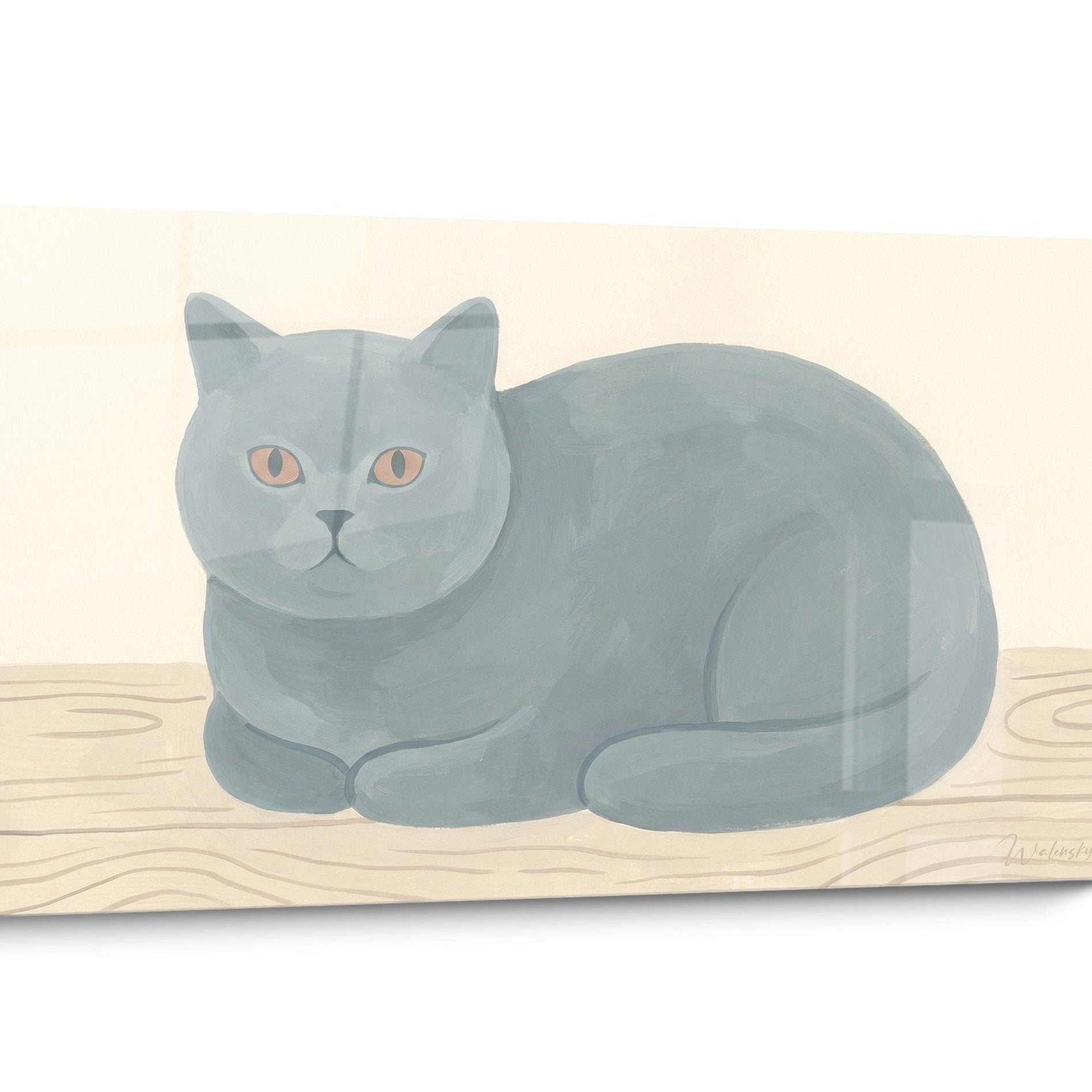 Tableau chat British shorthair Minimaliste