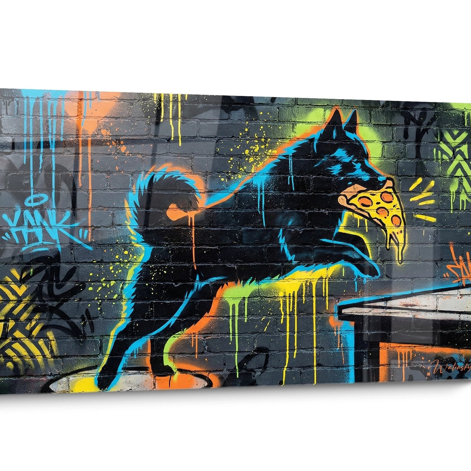 Tableau chien Schipperke Street Art