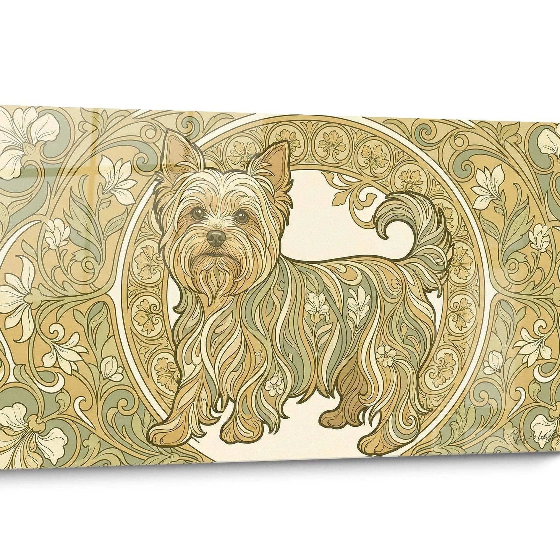 Tableau chien Yorkshire Terrier Vintage