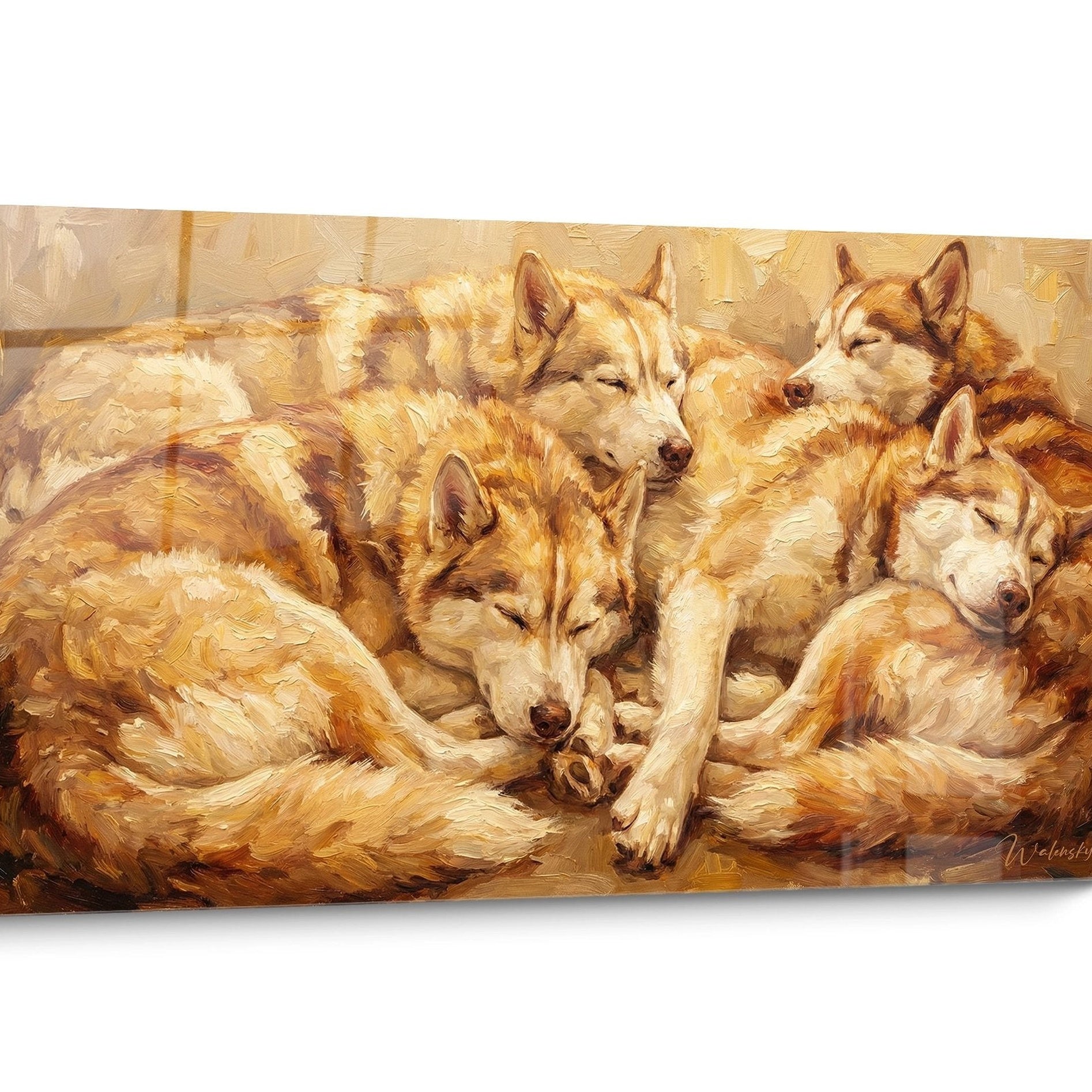 Tableau chien Husky Sibérien Hiver
