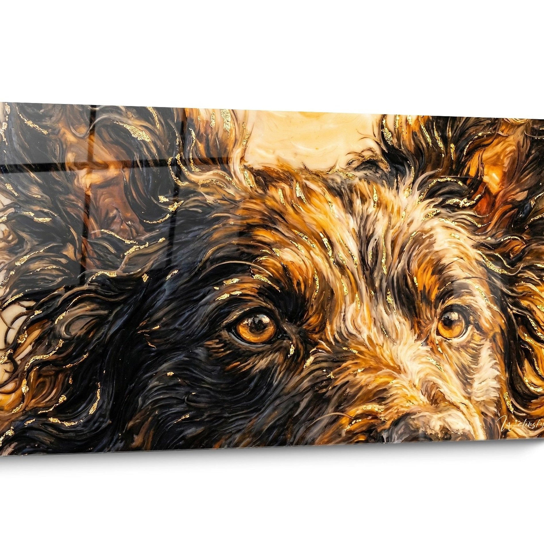 Tableau chien Mudi Portrait